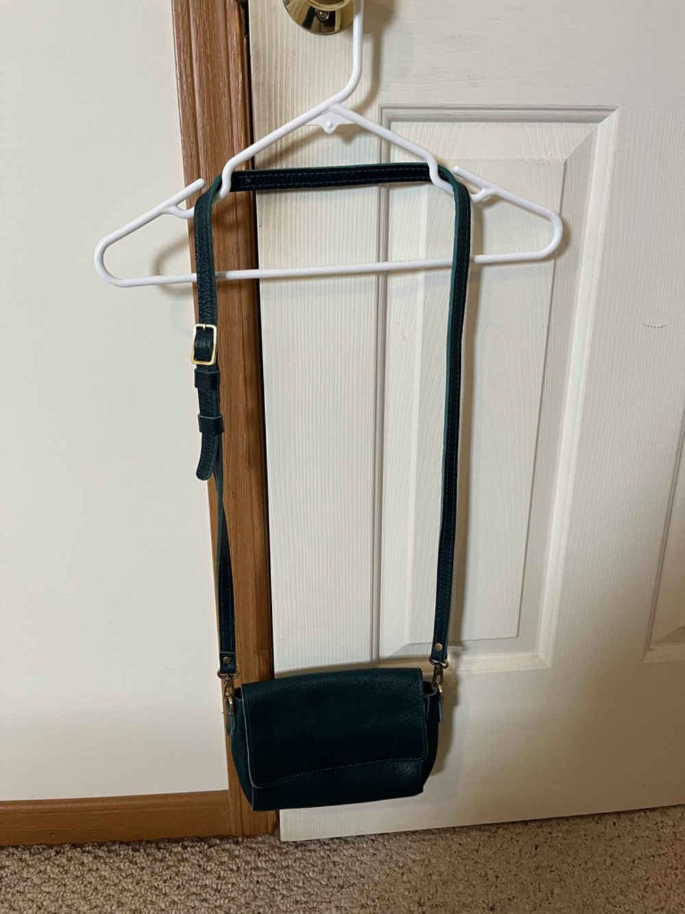 Portland Leather Dark Green Crossbody Bag